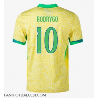Brazilia Rodrygo Goes #10 Tricou Fotbal Replică Copa America 2024 Barbati Acasa